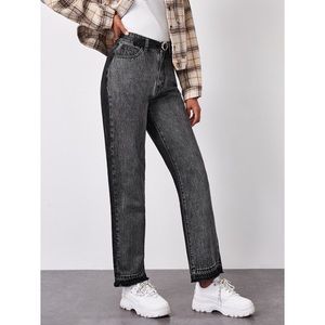 NWOT SHEIN two toned high waist jeans size 2 dark grey/black